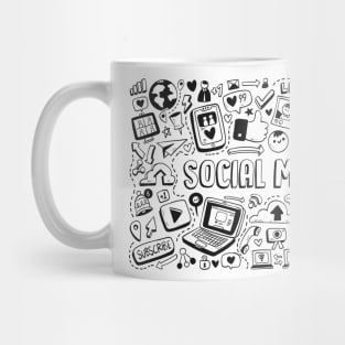 Social Media Doodle Concept Mug